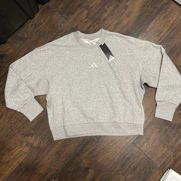Adidas Womens All SZN Grey Crewneck Size Large Loose Fit IY6749 - Picture 1 of 10